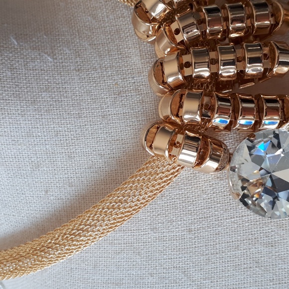 Gold and crystal necklace - Picture 3 of 4